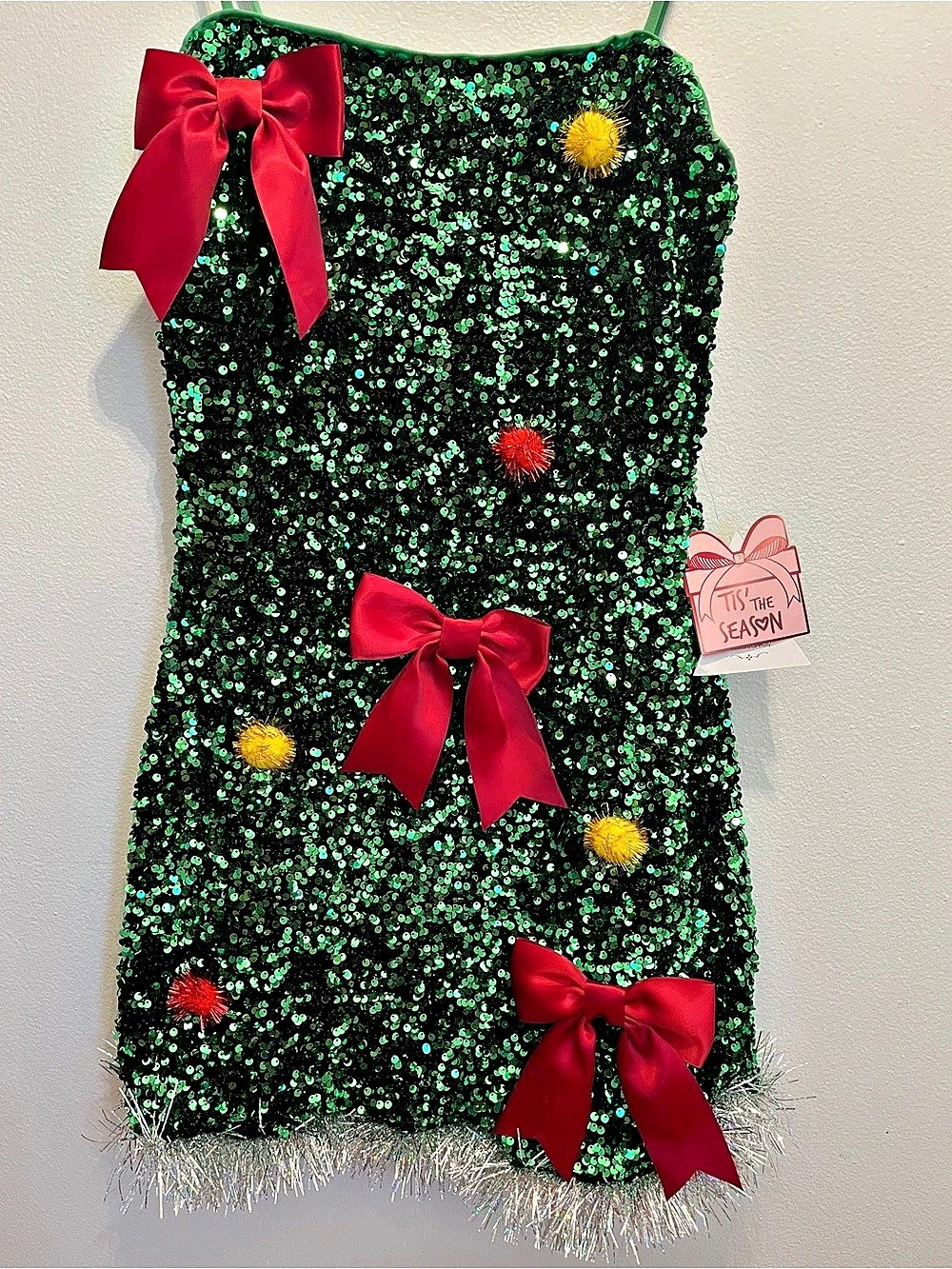 eyeshadow Sequin Holiday Christmas Mini Dress in Green & Red Size Large NWT